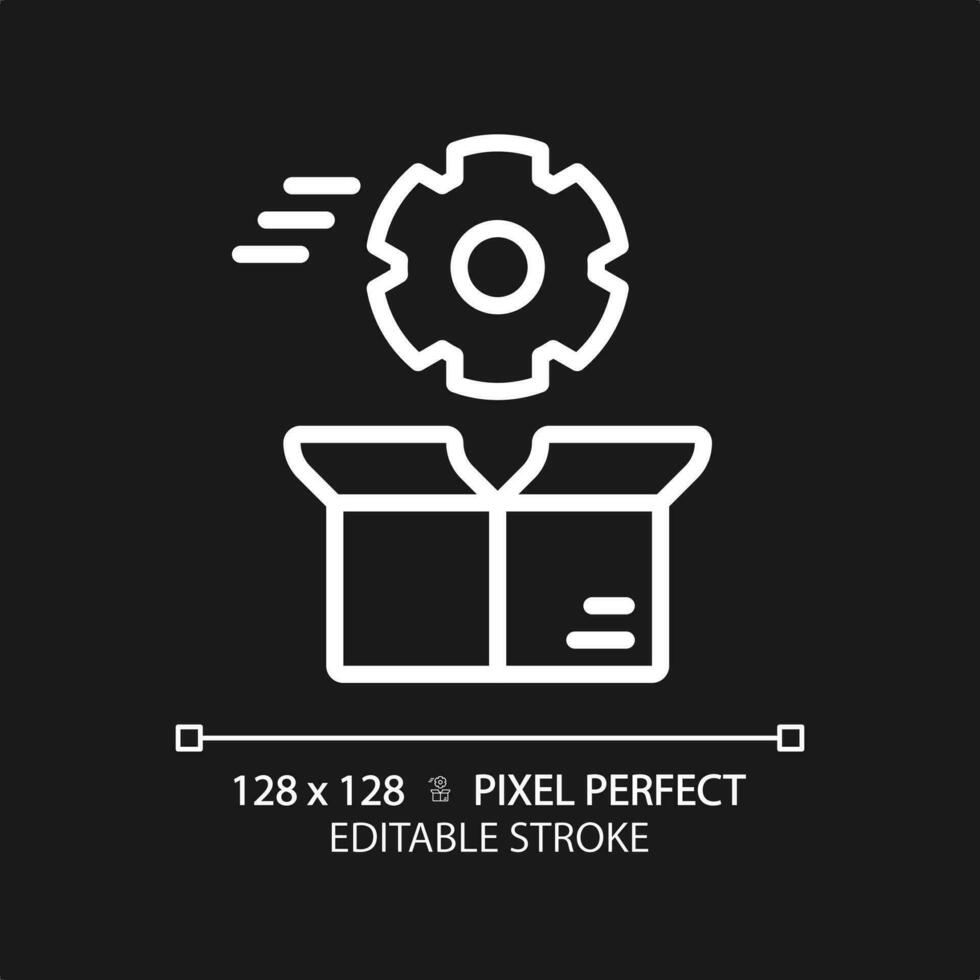 pixel perfeito editável otimização ícone, isolado vetor, produtos gestão fino linha ilustração. vetor