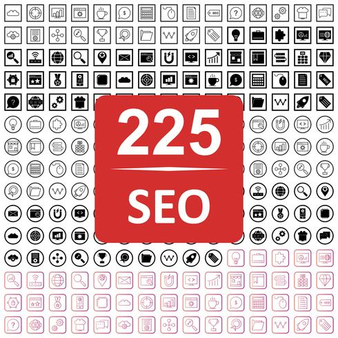 Conjunto de vetor SEO Search Engine Optimization Icons