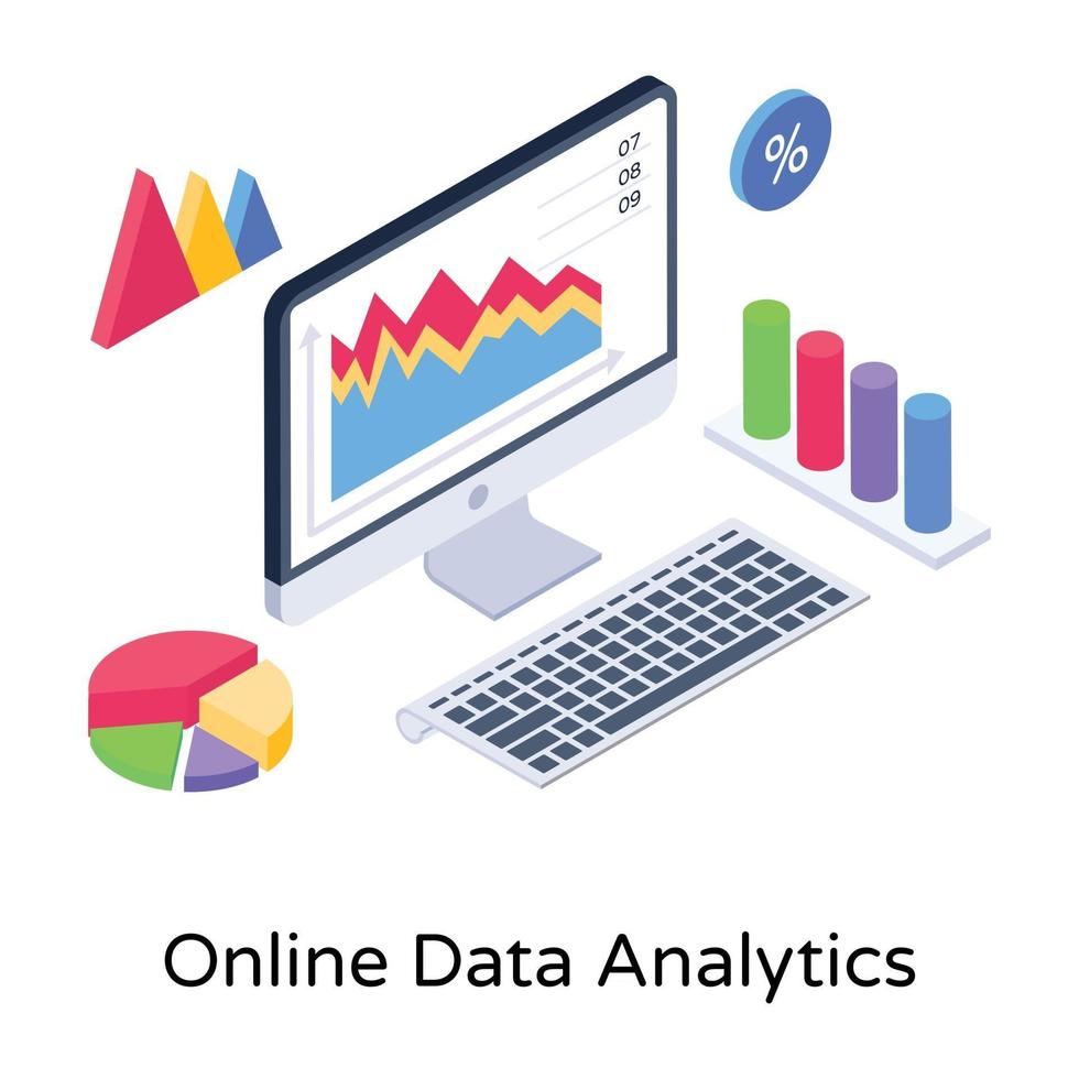analítica de dados online vetor