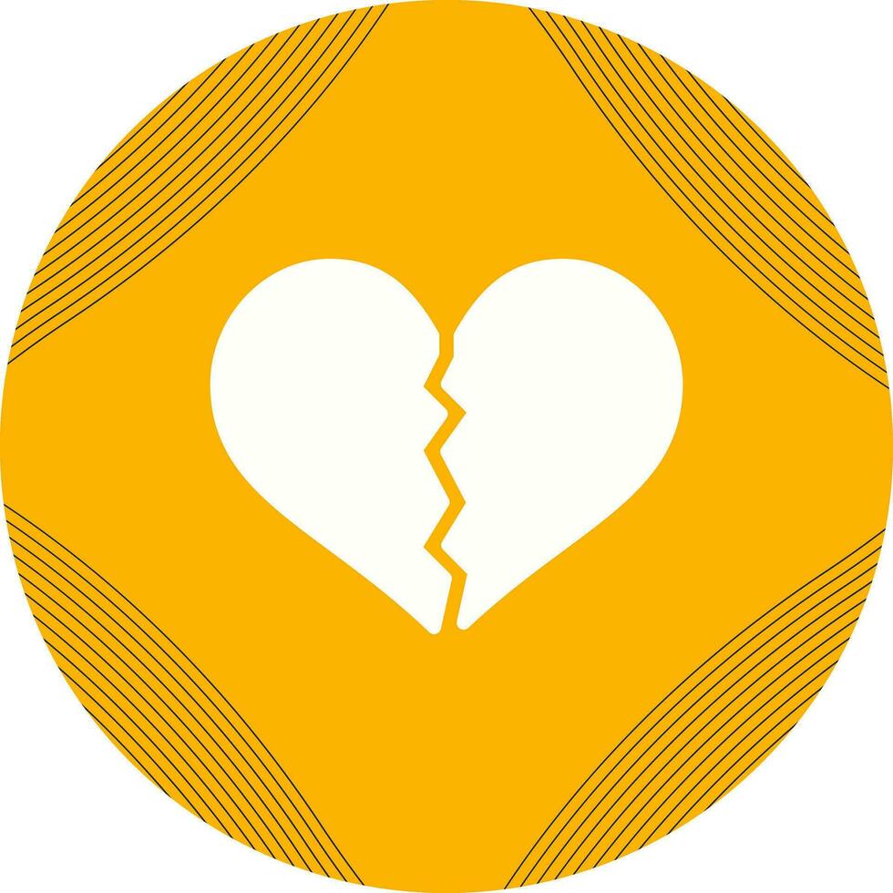 ícone de vetor de coração partido