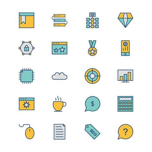 Conjunto de vetor SEO Search Engine Optimization Icons