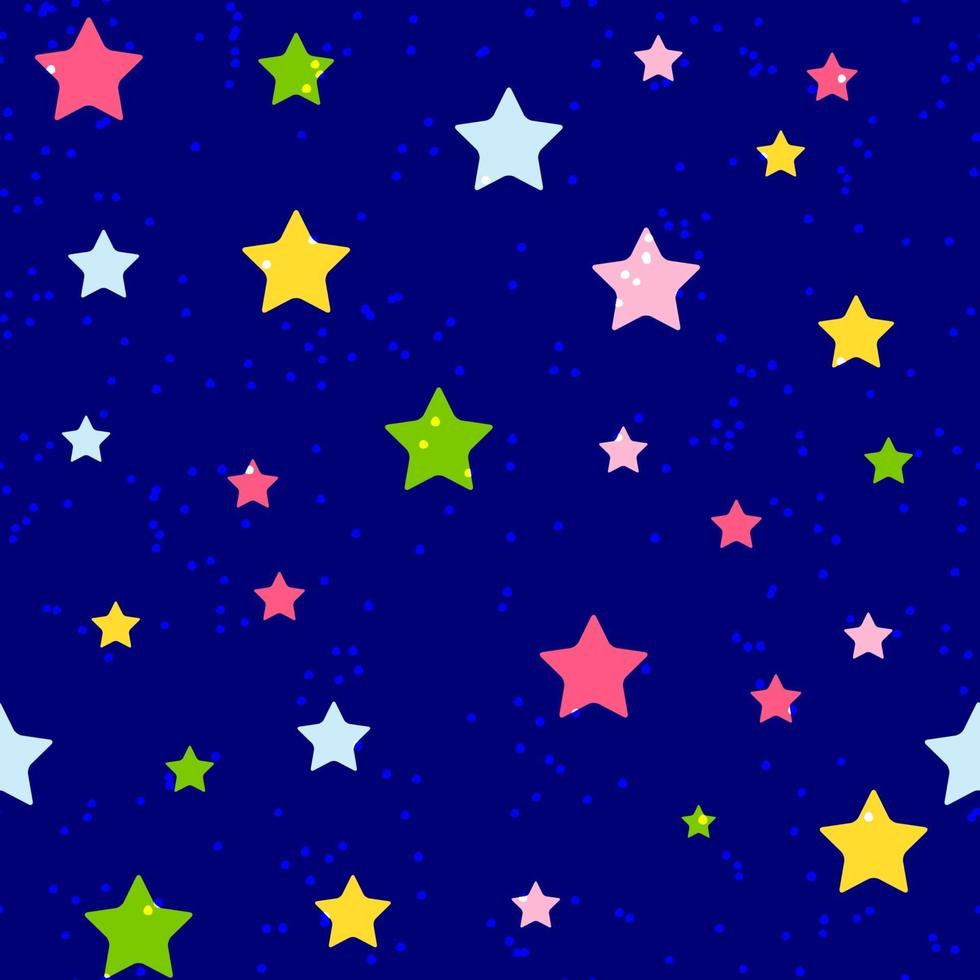 ilustração em vetor fundo fofo estrela sem costura padrão