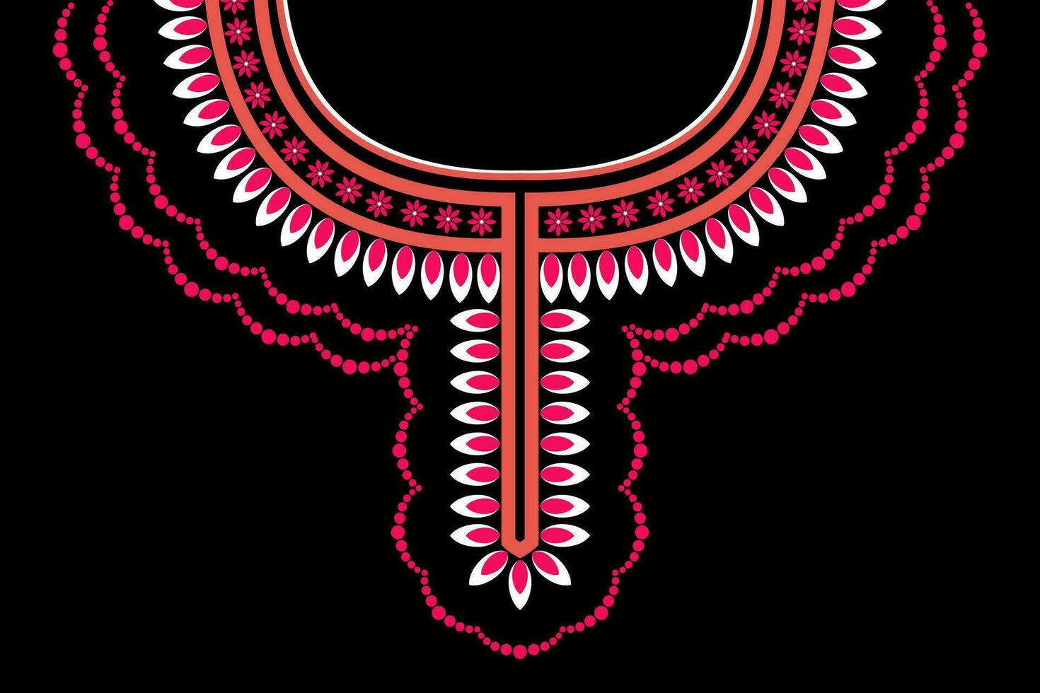 étnico colarinho renda oriental padronizar. asteca estilo bordado abstrato vetor ilustração. desenhos para moda textura, têxtil, tecido, camisa, pano