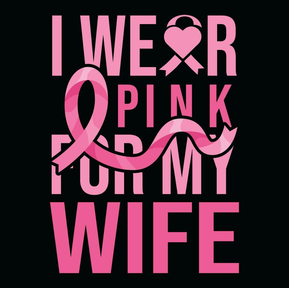 design de camiseta de câncer de mama vetor