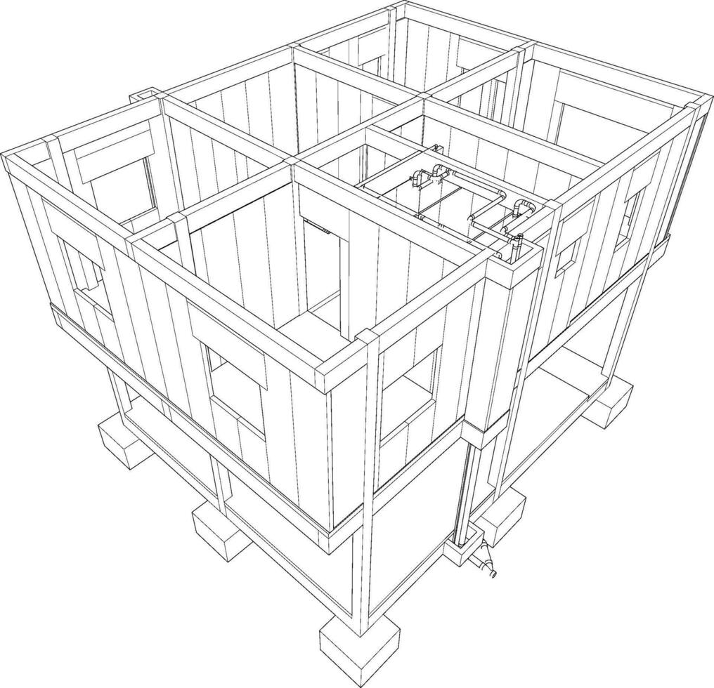 3d ilustração do construção e construção vetor