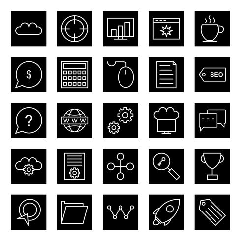 Conjunto de vetor SEO Search Engine Optimization Icons