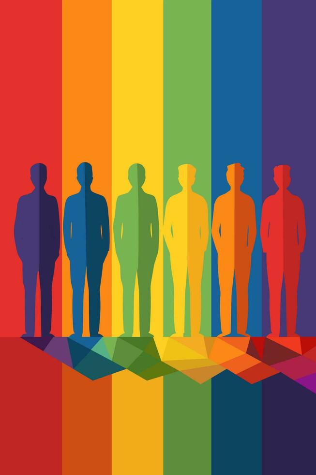 lgbt arco Iris plano arte ilustração poster vetor