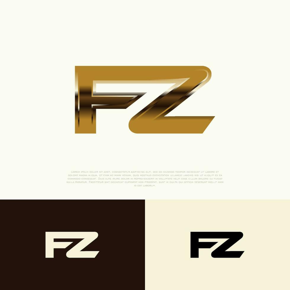 fz inicial moderno logotipo exclusivo modelo para marca identidade vetor