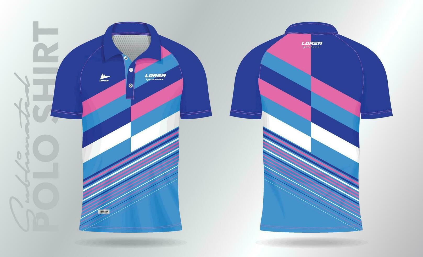 azul Rosa pólo esporte camisa brincar modelo Projeto vetor