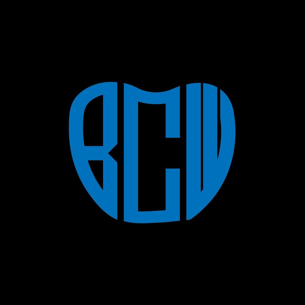 bcw carta logotipo criativo Projeto. bcw único Projeto. vetor