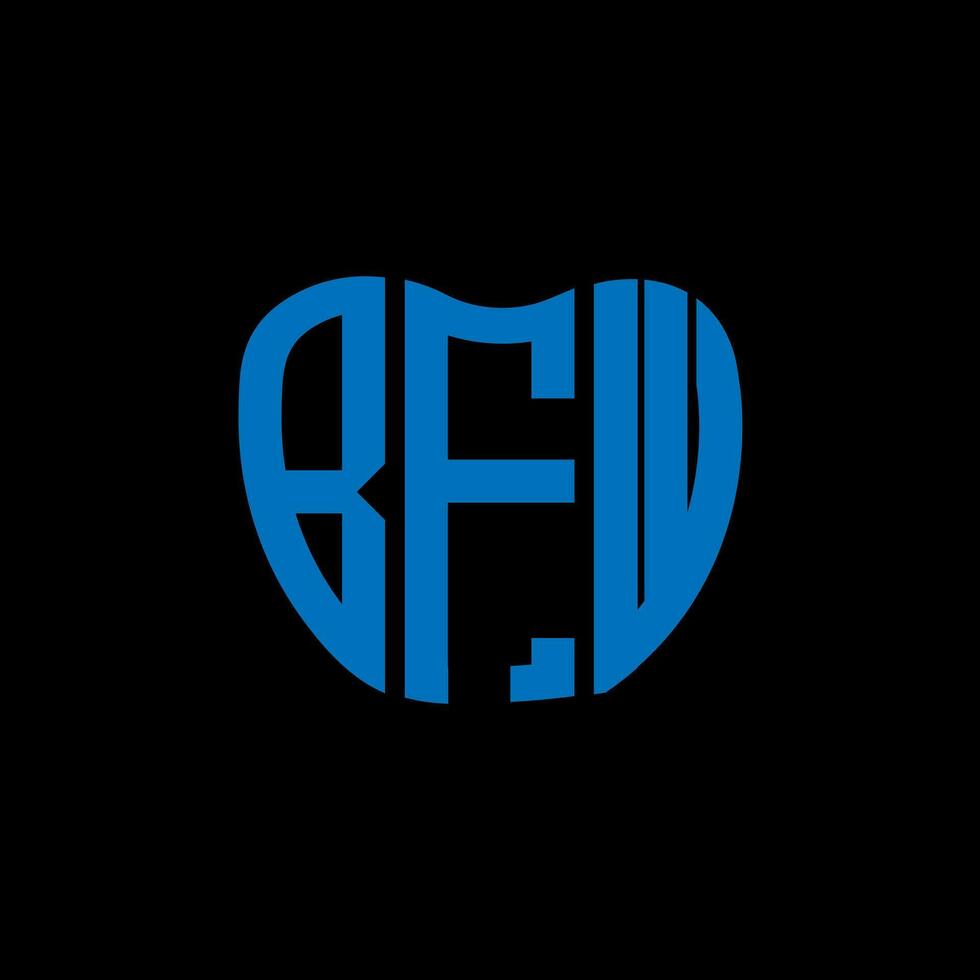 bfw carta logotipo criativo Projeto. bfw único Projeto. vetor