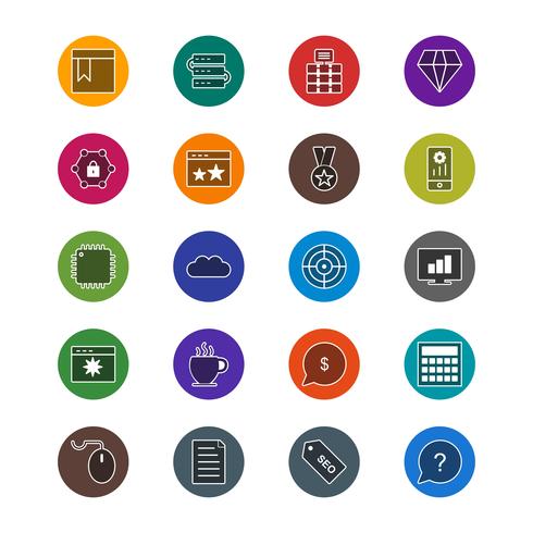 Conjunto de vetor SEO Search Engine Optimization Icons