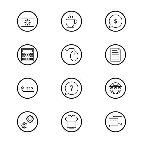 Conjunto de vetor SEO Search Engine Optimization Icons