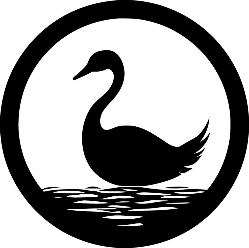 cisne, Preto e branco vetor ilustração