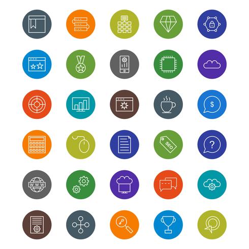 Conjunto de vetor SEO Search Engine Optimization Icons