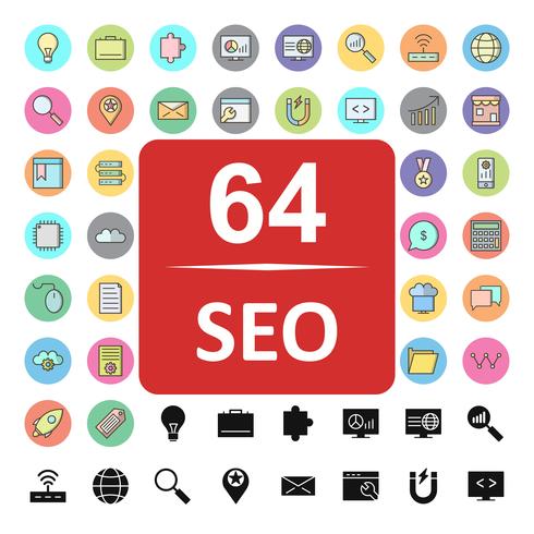 Conjunto de vetor SEO Search Engine Optimization Icons