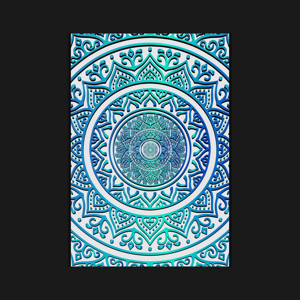 Fundo de mandala de luxo com vetor livre de arabesco azul