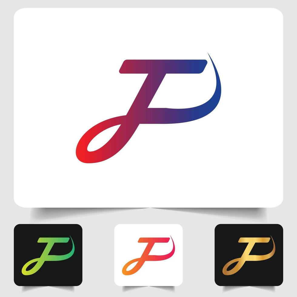 logotipo da letra f design gradiente abstrato moderno vetor