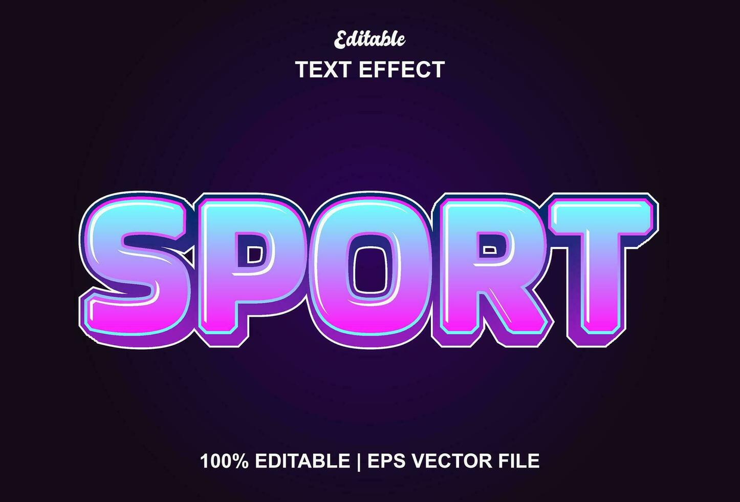 esporte texto efeito com azul cor gráfico estilo e editável. vetor