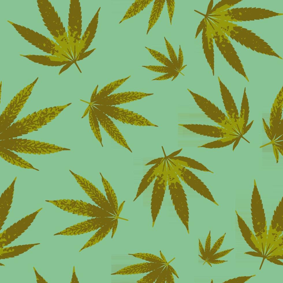 design de padrão sem emenda de cannabis - fundo com folhas de maconha. ilustração vetorial. vetor