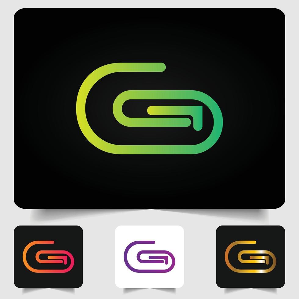 logotipo da letra g design gradiente abstrato moderno vetor