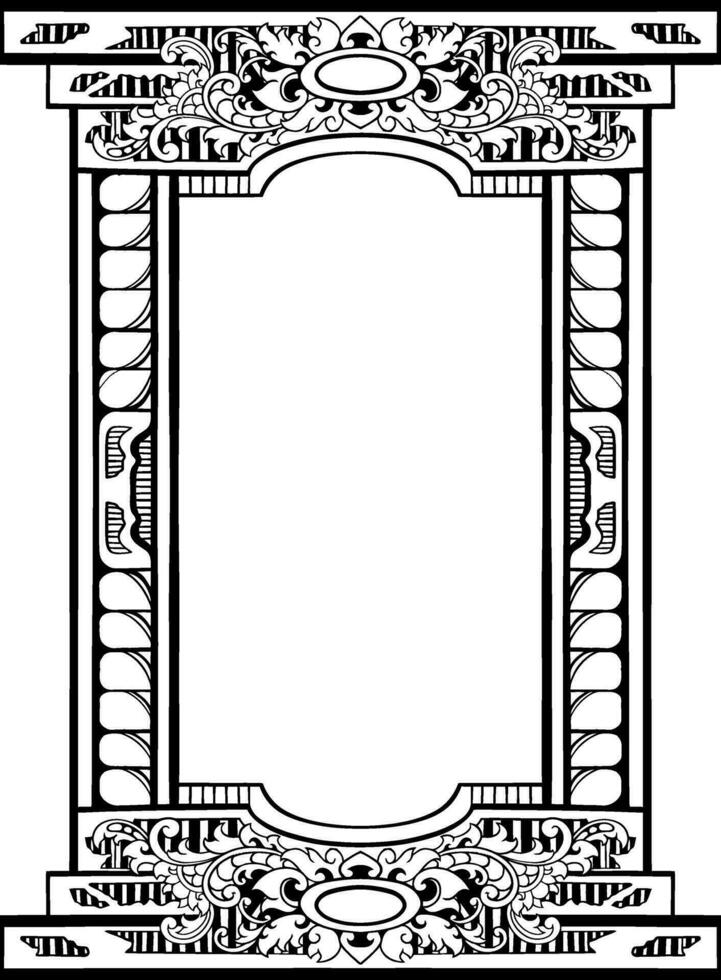 lineart clássico vintage esculpido enfeite elemento Projeto vetor