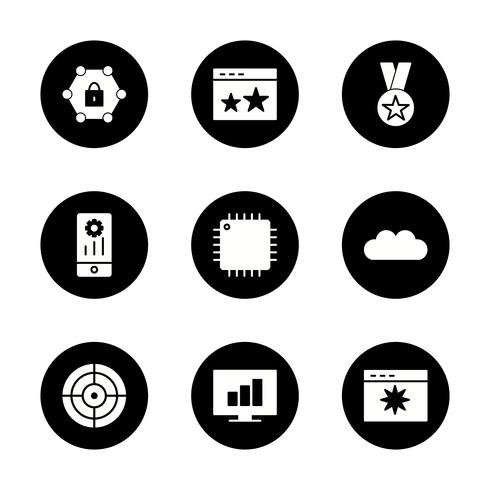 Conjunto de vetor SEO Search Engine Optimization Icons