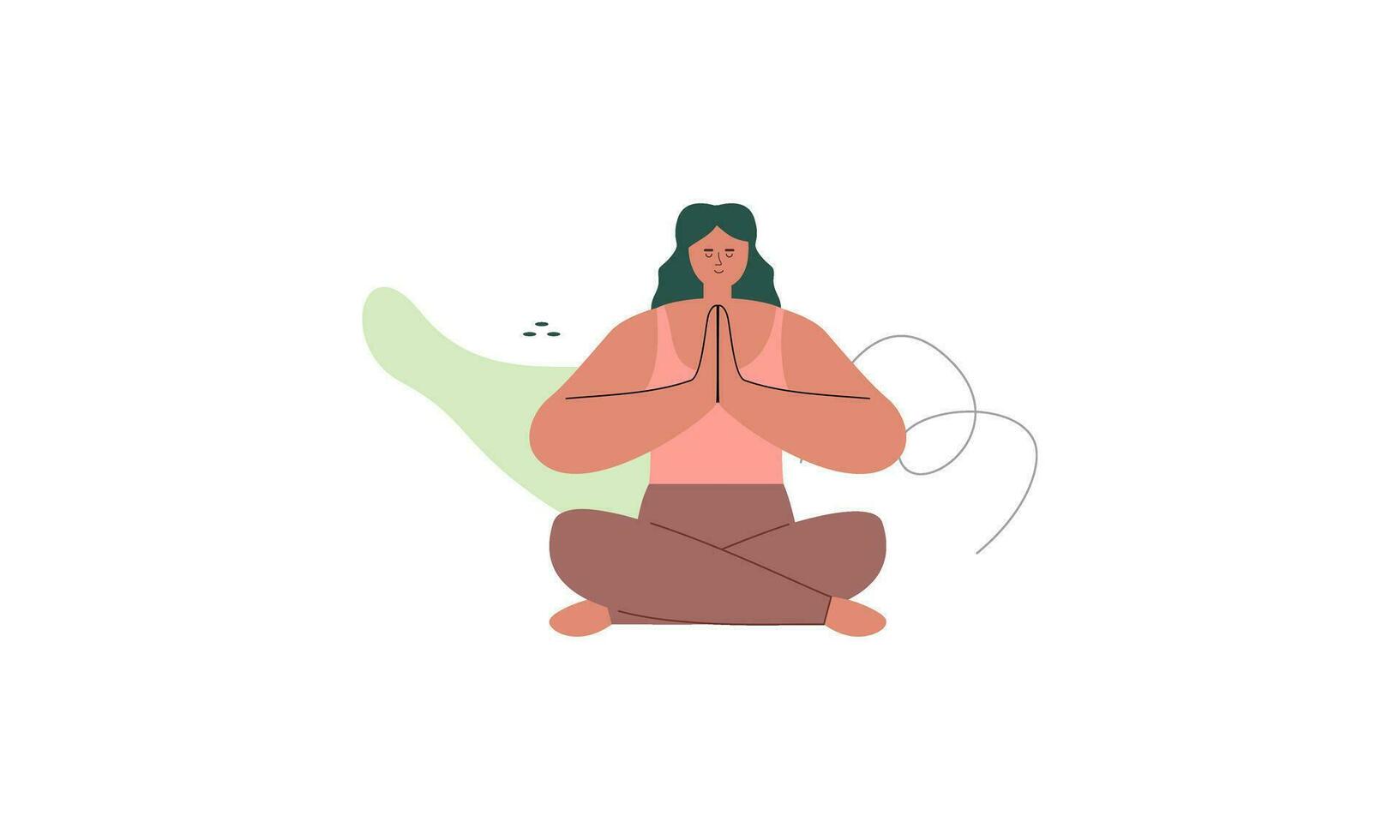 tranquilo mulher meditando ao ar livre vetor isolado ilustração