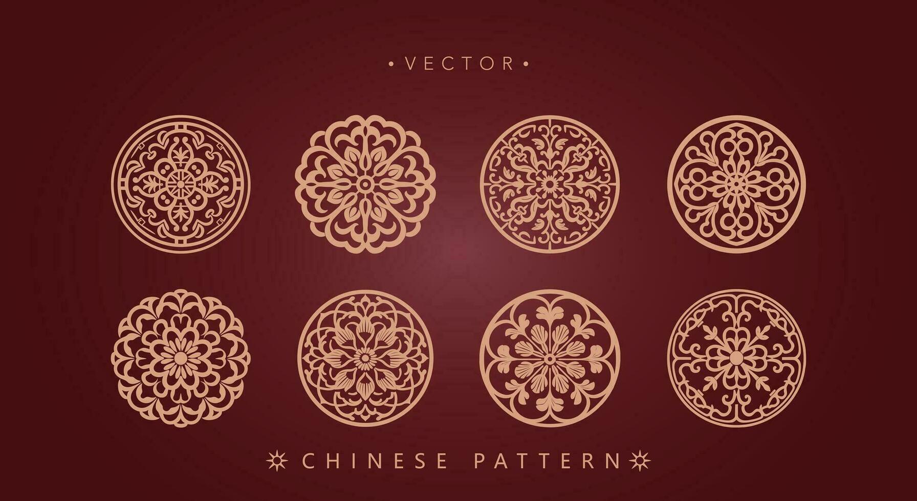 chinês tradicional decorativo padronizar vetor
