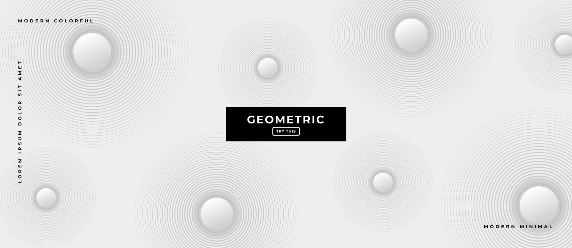 fundo de formas de círculo geométrico monocromático. vetor