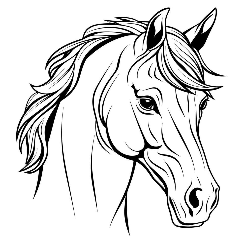 cavalo cabeça coloração página vetor