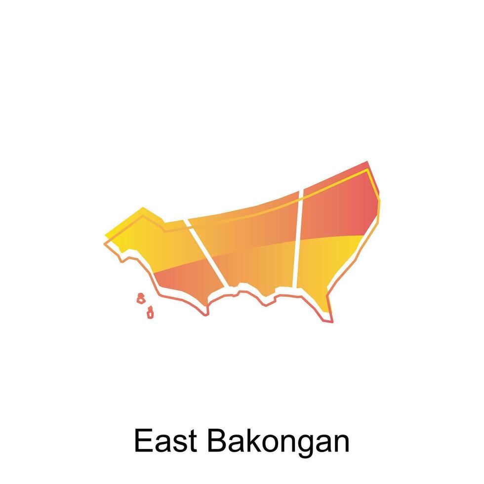 mapa do leste bakongan cidade moderno contorno, Alto detalhado vetor ilustração Projeto modelo, adequado para seu companhia