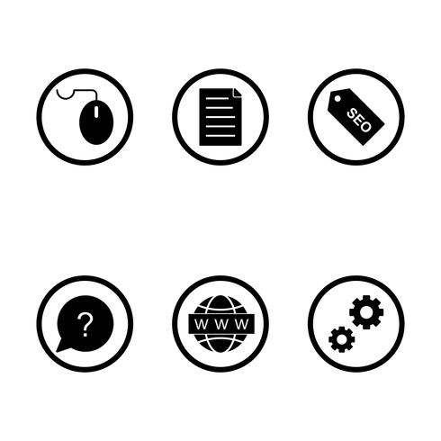 Conjunto de vetor SEO Search Engine Optimization Icons