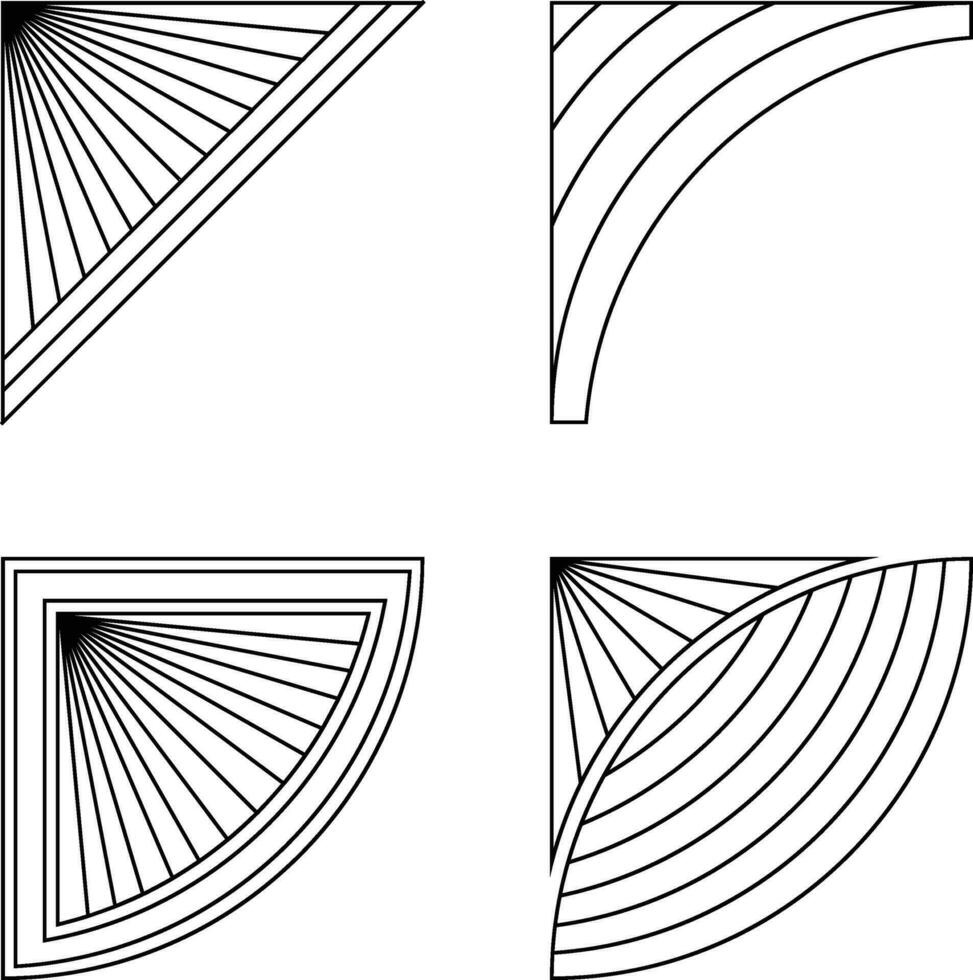 mão desenhado monoline canto forma. plano Projeto. vetor ilustração