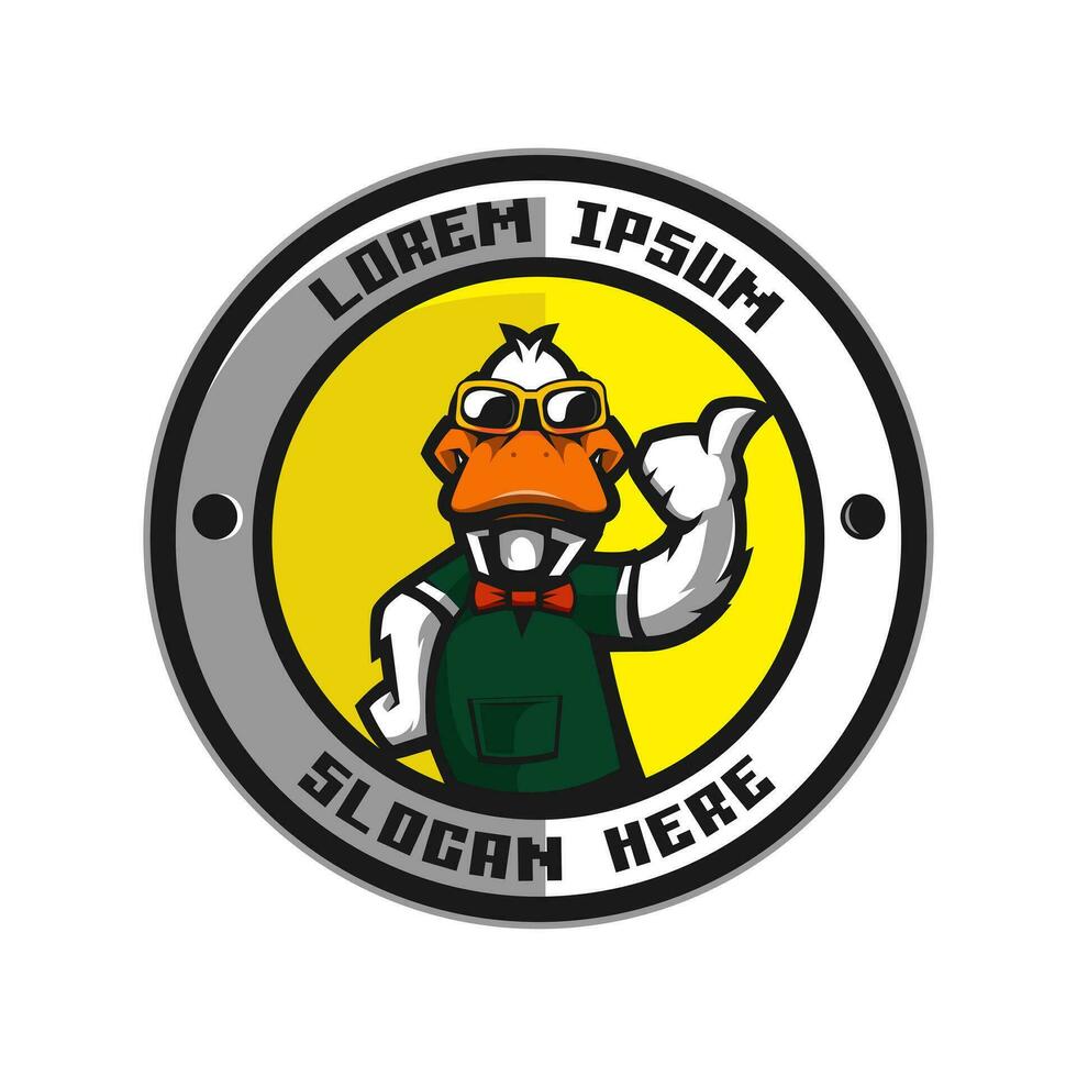 logotipo de mascote de pato vetor