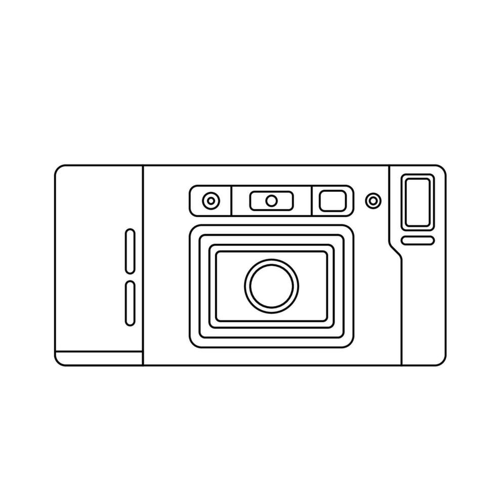 ilustração de ícone de contorno de câmera em fundo branco vetor