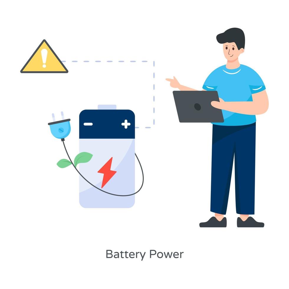 conecte a energia da bateria vetor