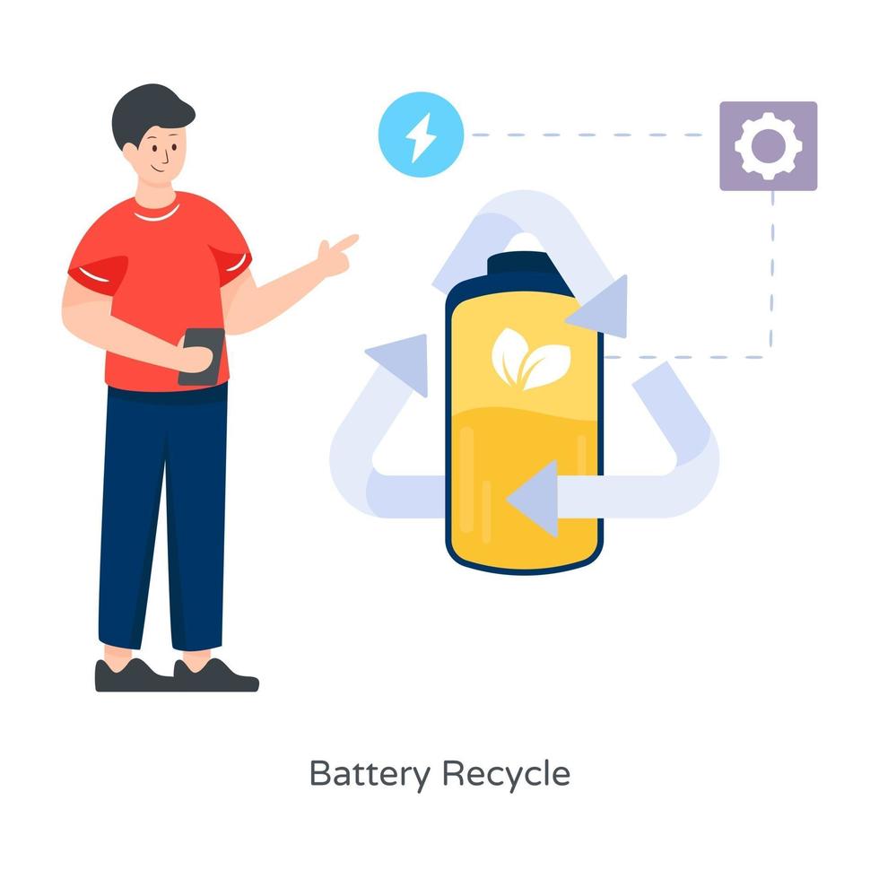 reciclagem de bateria e bateria vetor