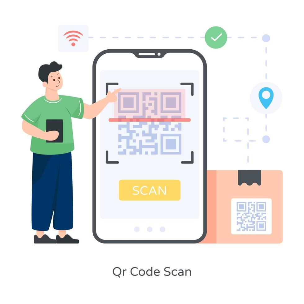 varredura de código qr vetor