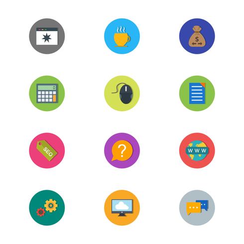 Conjunto de vetor SEO Search Engine Optimization Icons