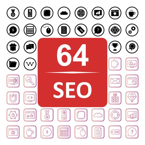 Conjunto de vetor SEO Search Engine Optimization Icons