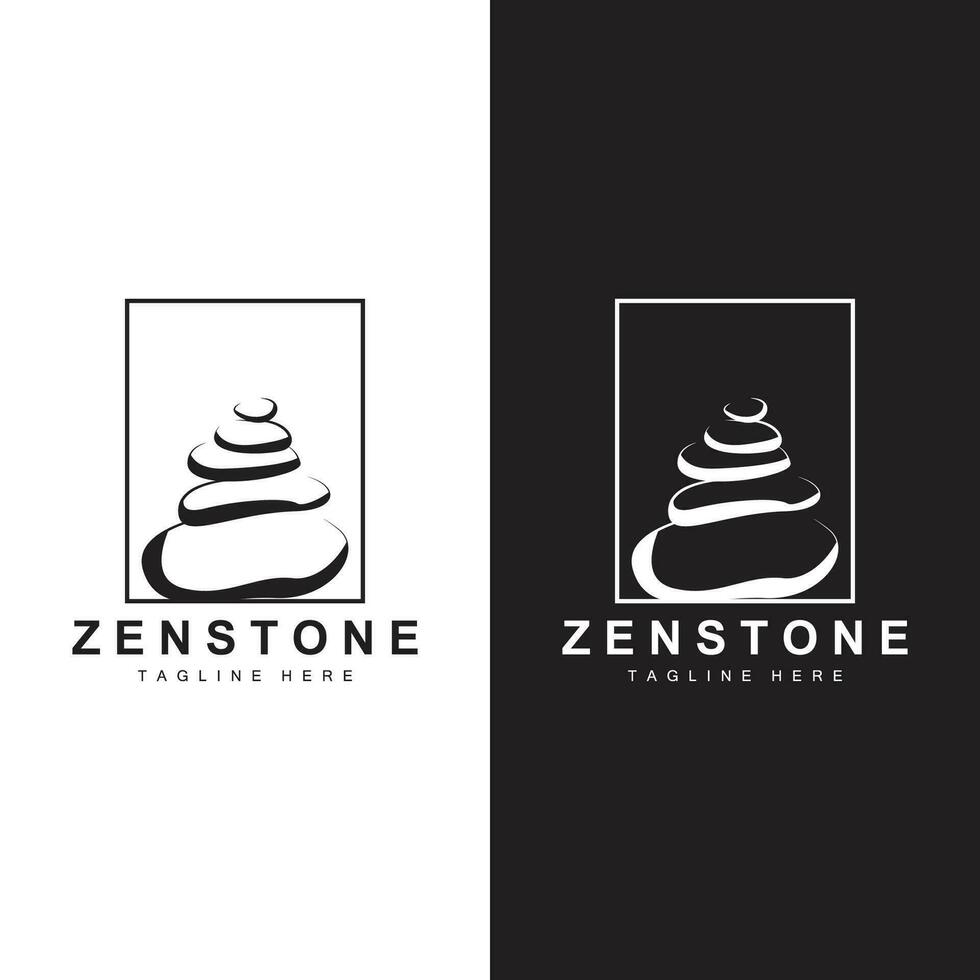 pedra logotipo, vetor zen meditação pedra Saldo tranqüilidade, ioga minimalista simples projeto, silhueta ilustração