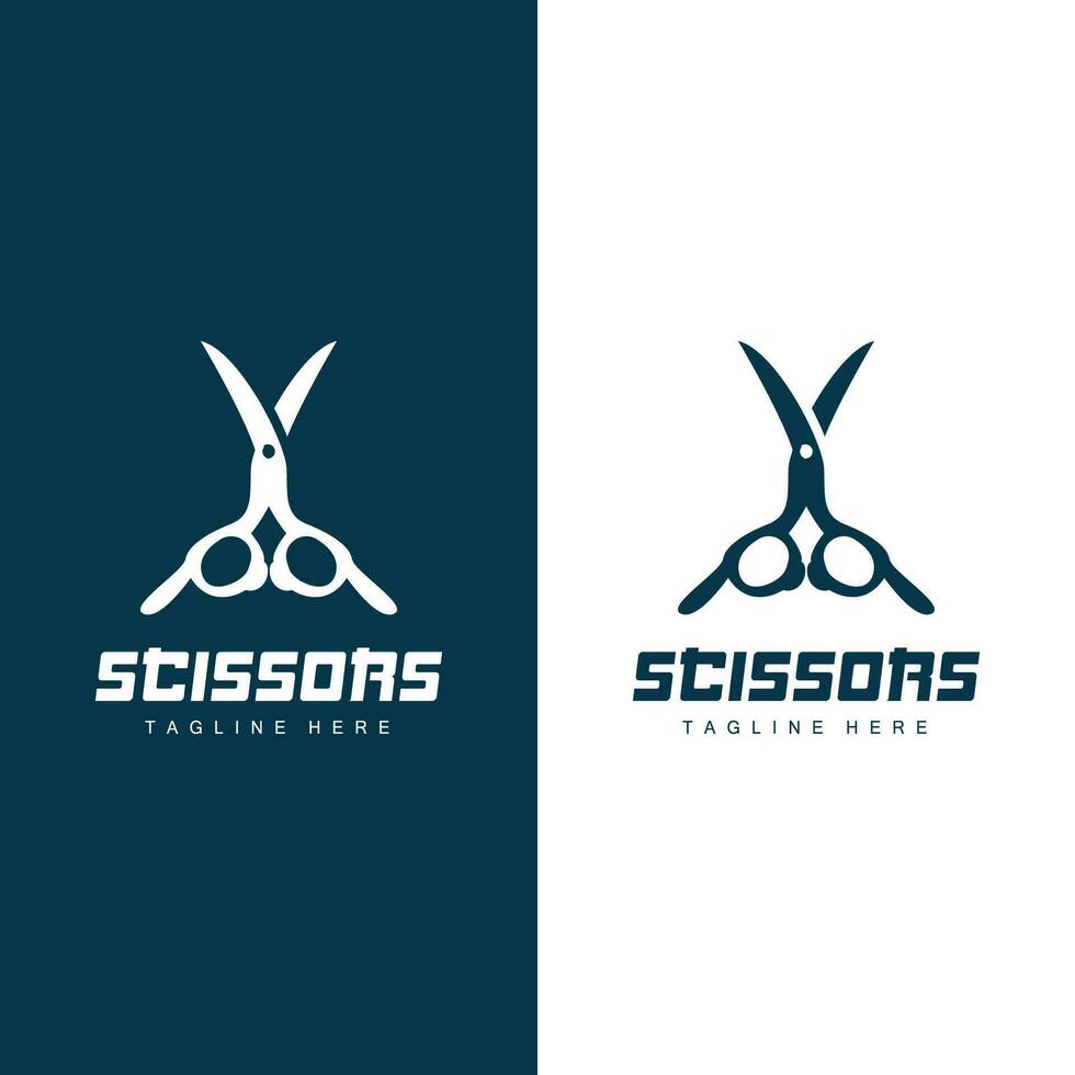 tesouras logotipo, corte Ferramentas vetor, barbearia navalha tesouras simples projeto, ilustração modelo ícone vetor