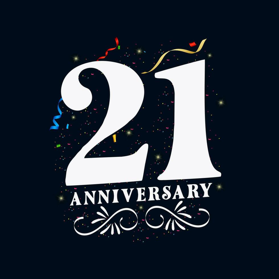 21 aniversário luxuoso dourado cor 21 anos aniversário celebração logotipo Projeto modelo vetor