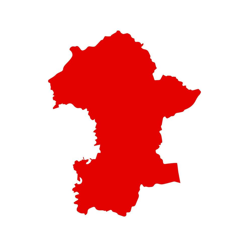 gôndia distância mapa dentro vermelho cor. gôndia é uma Estado do maharashtra. vetor