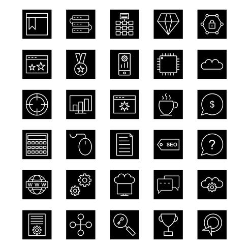 Conjunto de vetor SEO Search Engine Optimization Icons