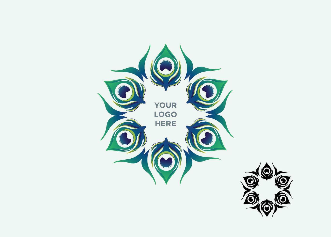 uma logotipo Projeto com uma pavão pena dentro a Centro vetor