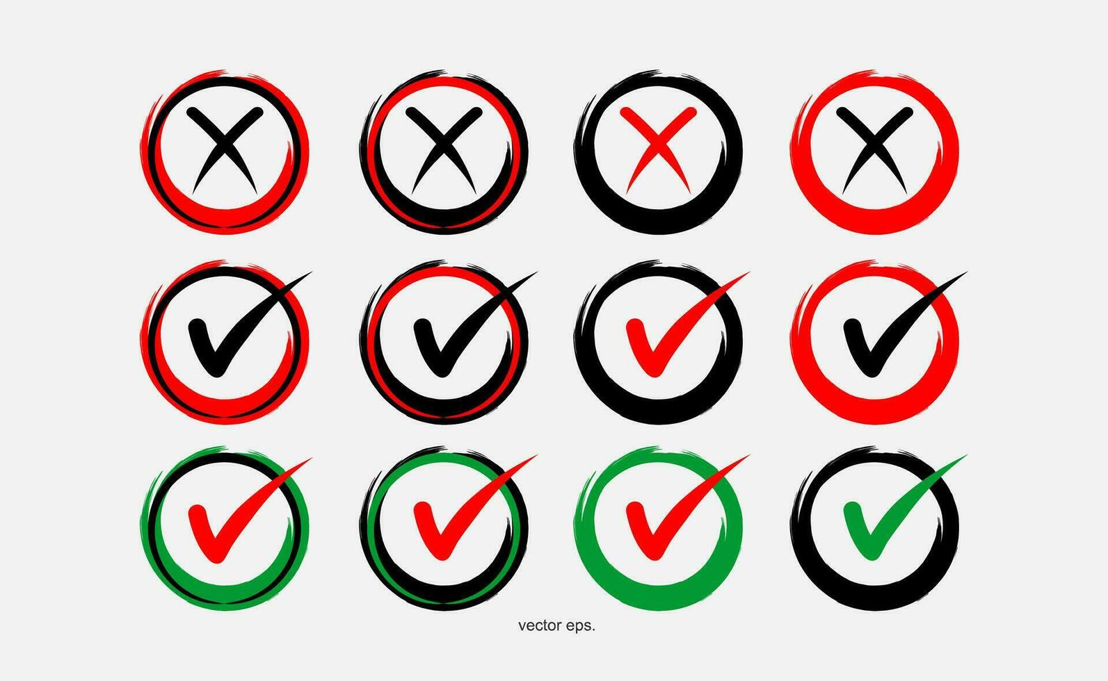 uma conjunto do Verifica marcas dentro diferente cores vetor