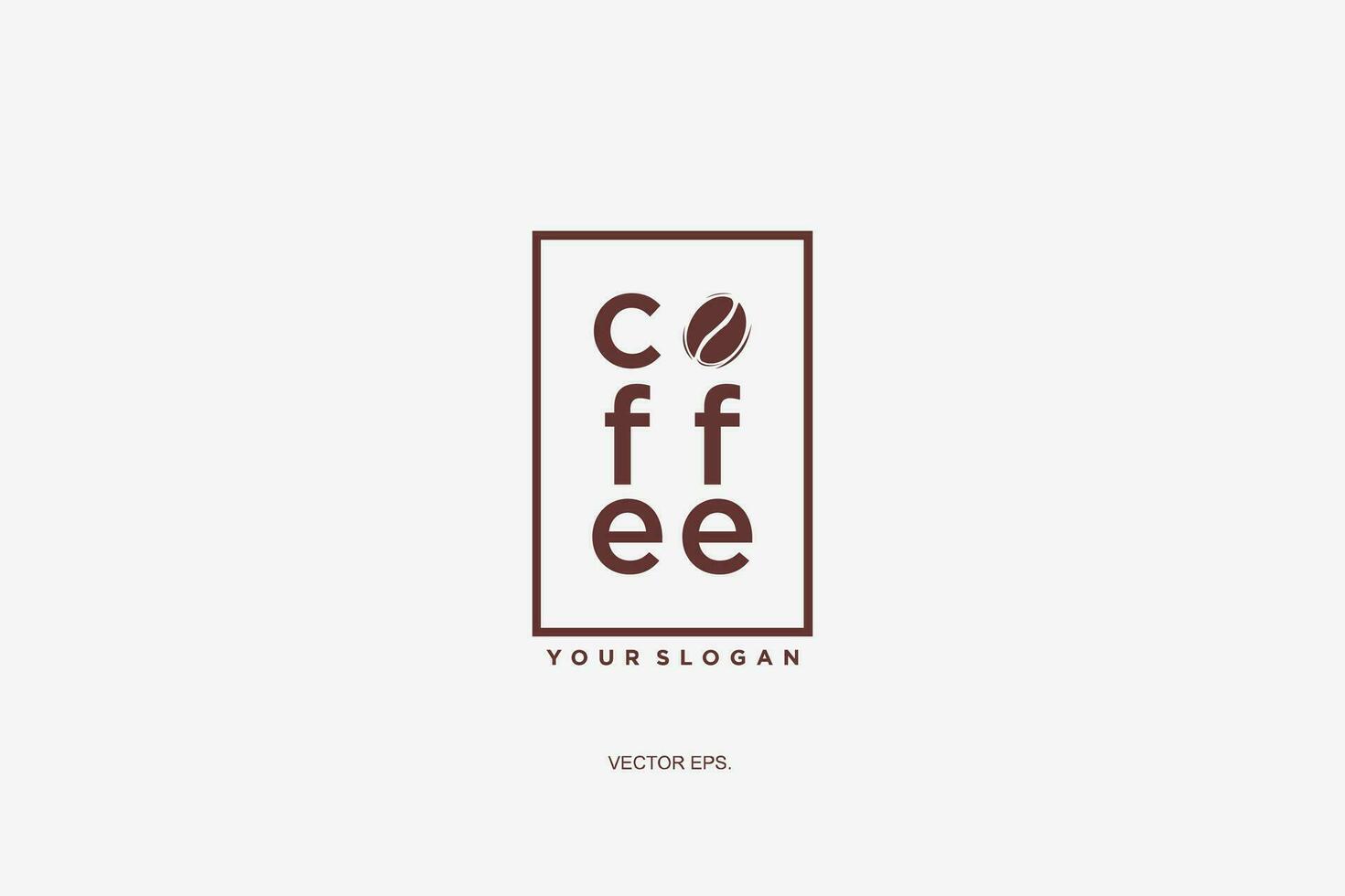 uma café logotipo com uma quadrado quadro, Armação vetor