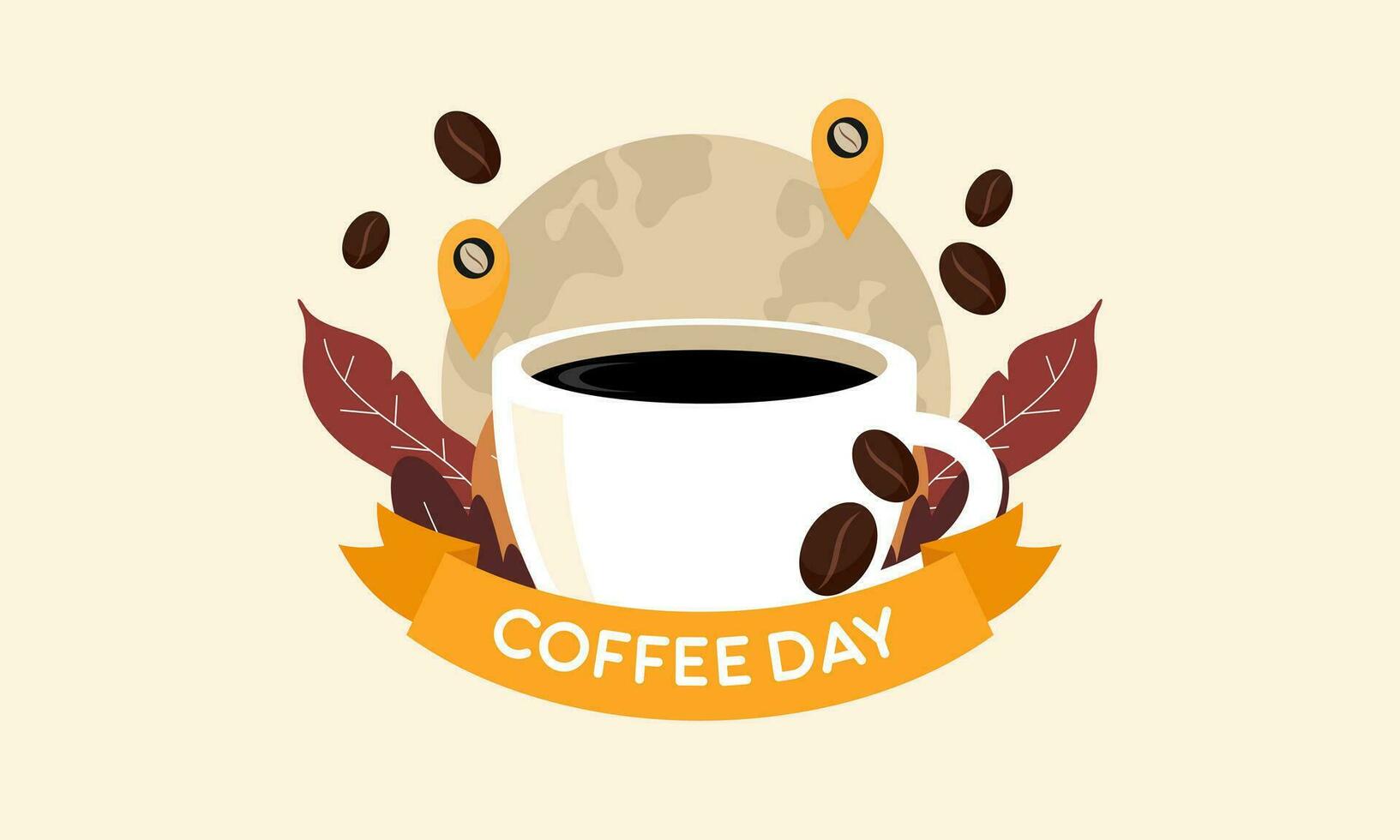 dia internacional da ilustração do café vetor desenhado à mão